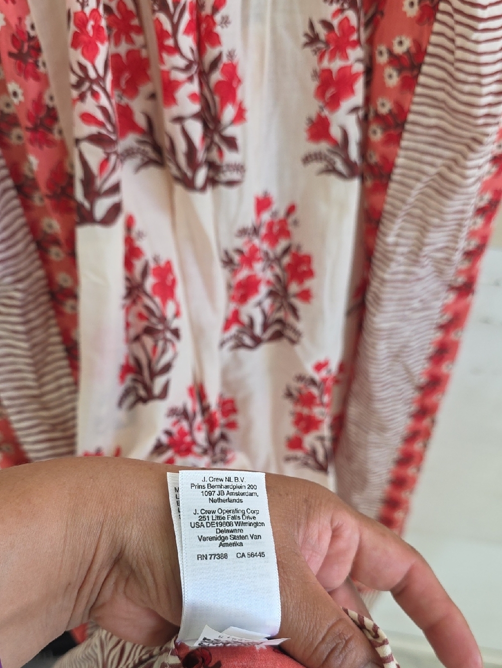 J. Crew Red and Cream Floral Top - Picture 5 of 5